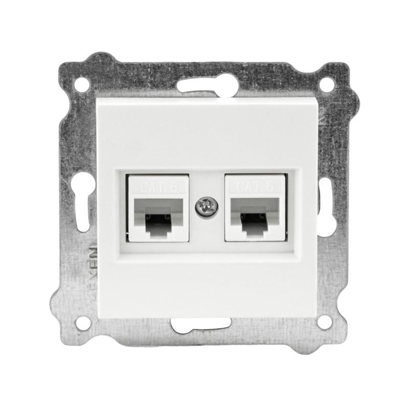 Розетки механизм компьютерной EXEN 2-й CAT6 Белый (290-000103-254)