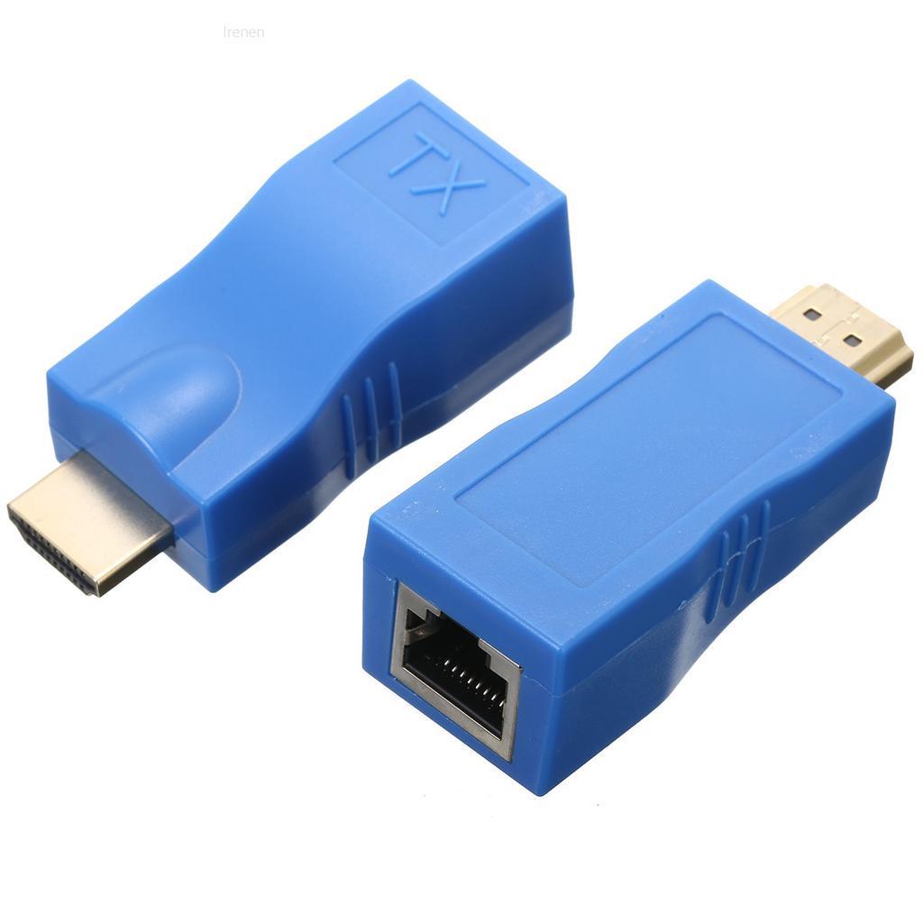 Подовжувач-адаптер HDMI сигналу по кручений парі RJ45 TX+RX до 30 м Blue (3_00983)