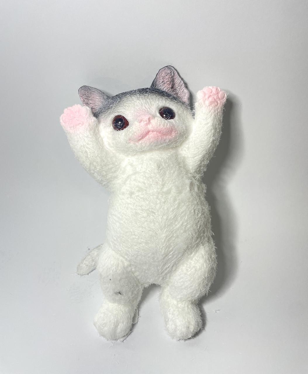 Сквіш Таба лапка Гігантський пухнастий сірий котик 500 г