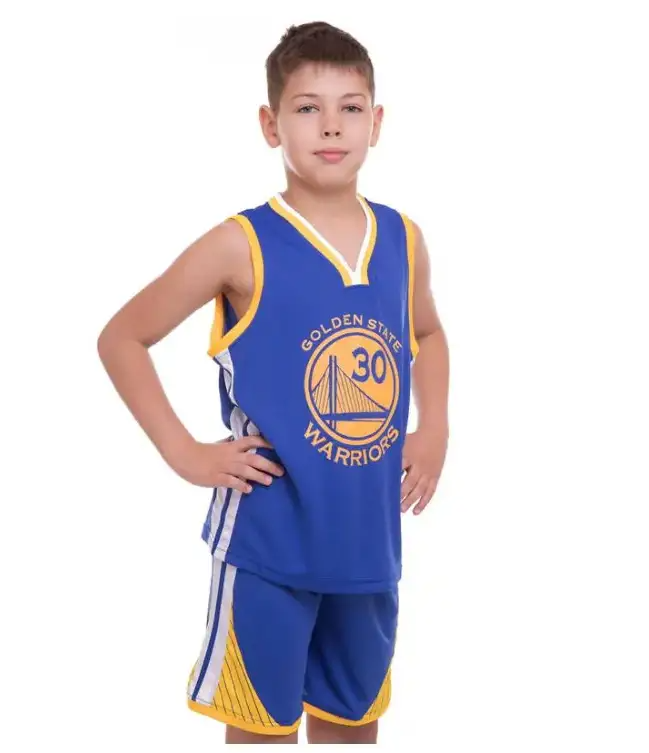 Форма баскетбольная подростковая NB-Sport NBA GOLDEN STATE WARRIORS 7354 XL Синий/Желтый (AN009541)