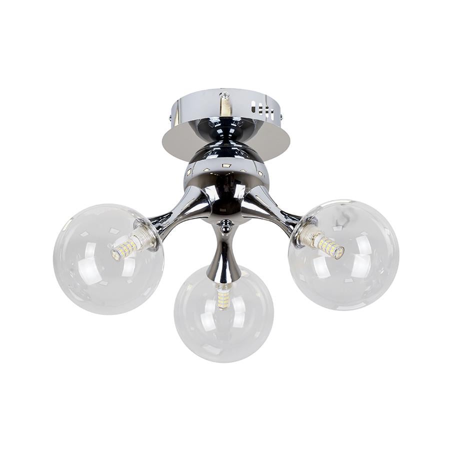 Люстра Levistella 7529817-3 CR+CL с тремя плафонами Хром/Прозрачный (2294300598)