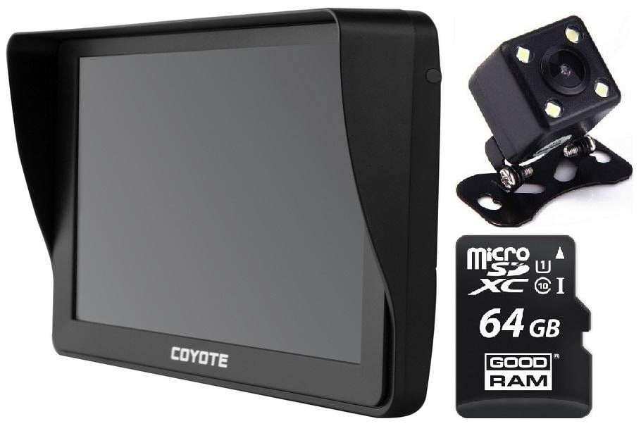 GPS навігатор Coyote 812 TORR автомобільний RAM 512 mb ROM 8 Gb на Android з камерою заднього виду та MicroSD 64 Gb