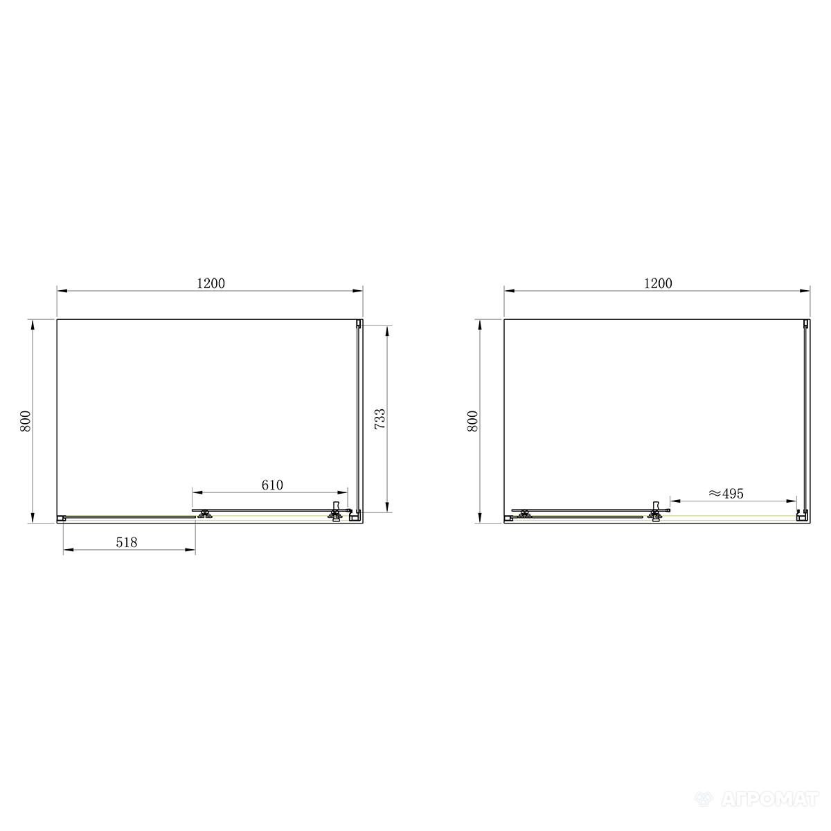 Душова кабіна Primera Frame прямокутна розсувна 120х80 Хром/Прозорий (SHRC55126) - фото 4