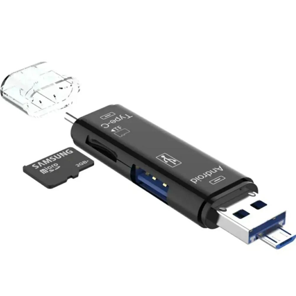 Кардридер Fonken card reader/writer USB 2.0 OTG/TypeC/MicroSD/MicroUSB 5в1