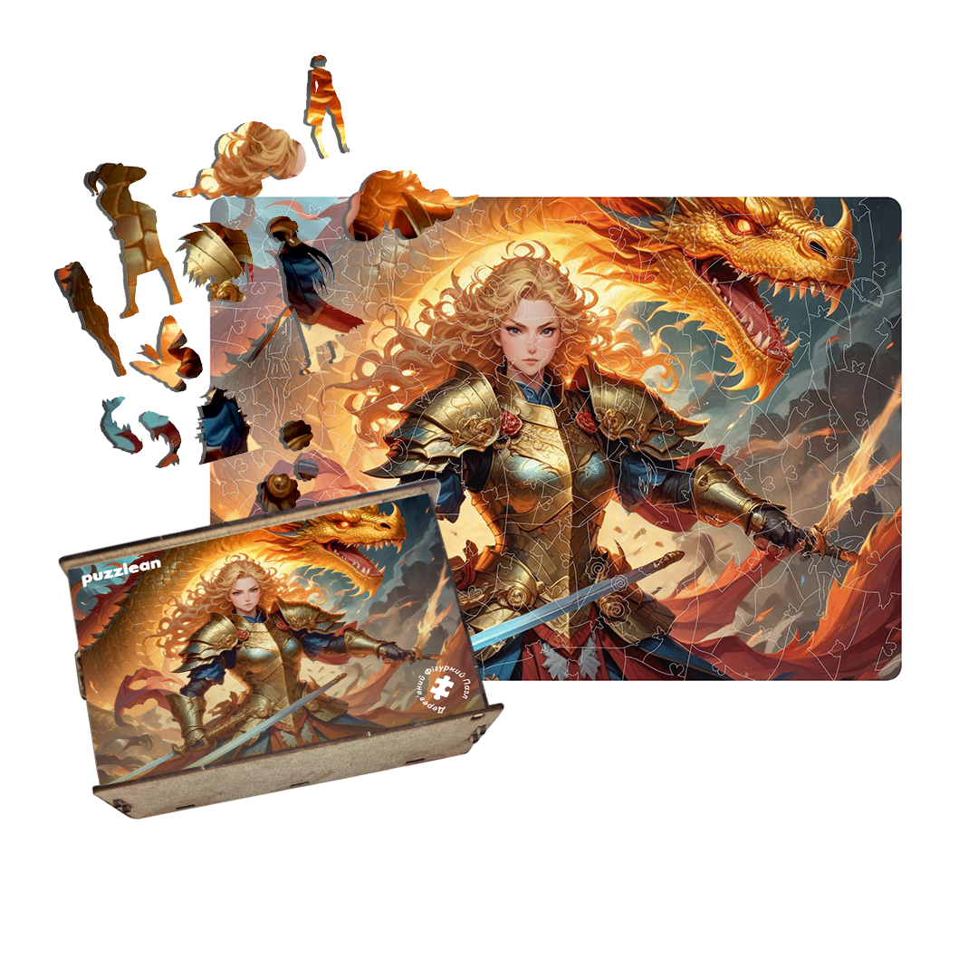 Пазл дерев'яний Аніме Дракон Долі у картонній коробці А1 500+ ел. (puzzlean-1765-KART-А1)