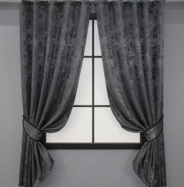 Шторы SULTAN YL жаккард 1,53х1,7 м 2 шт. Графитовый (1211ш)