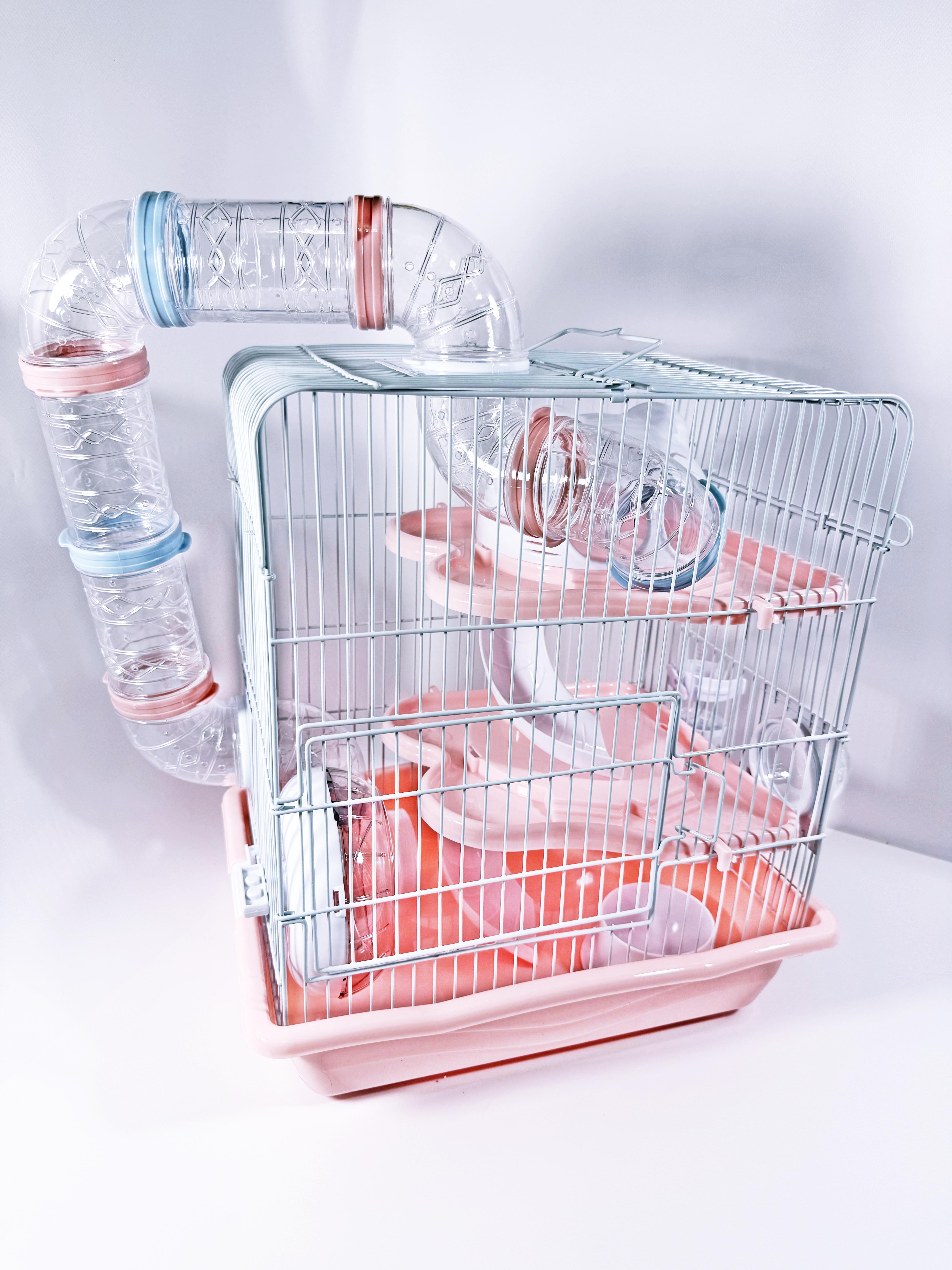 Клетка для хомяков трехэтажная M012B 41х36х27 см Розовый (m012pink)