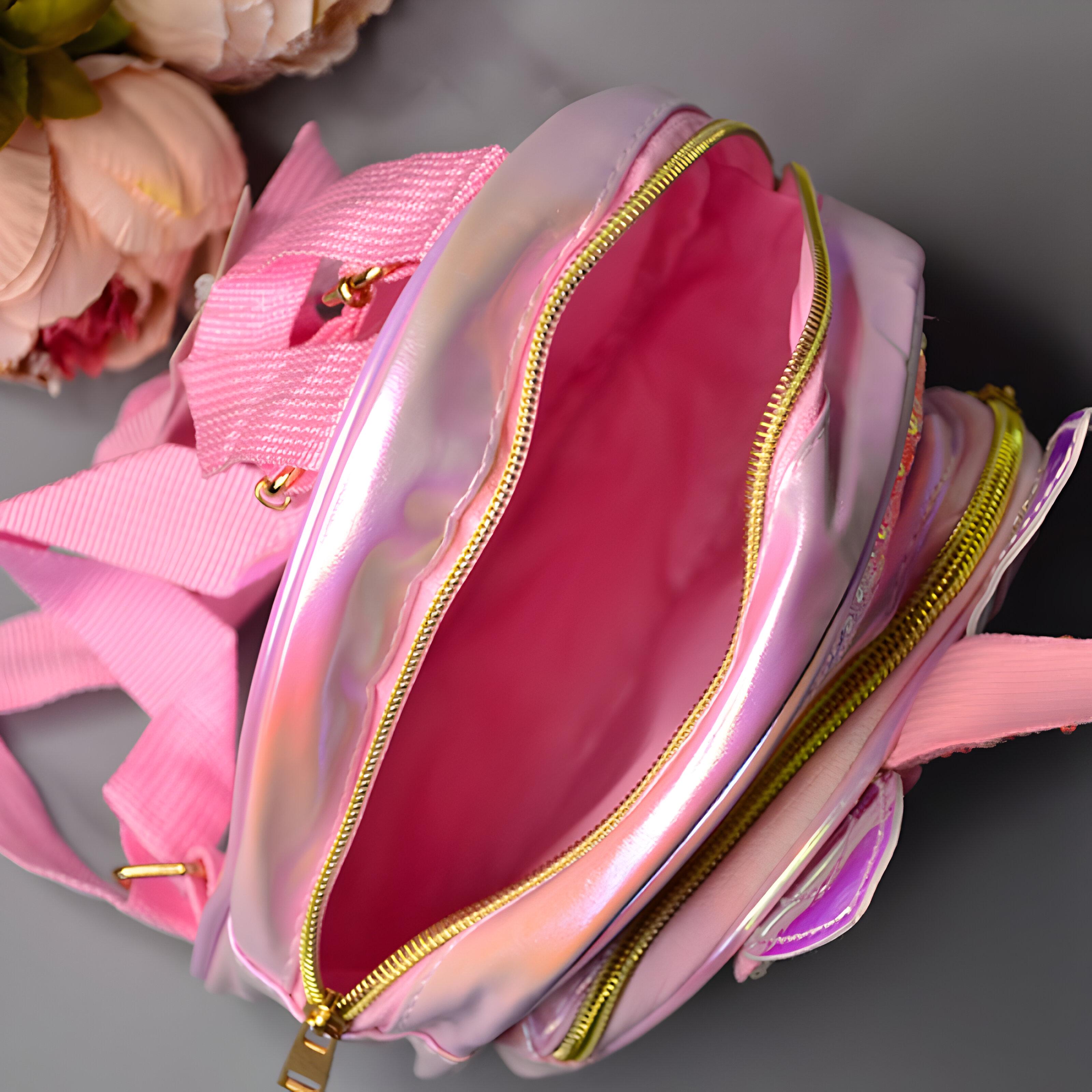 Детский рюкзак с пайетками Розовый (24-484) - фото 4 Детский рюкзак с пайетками Розовый (24-484) - фото 4