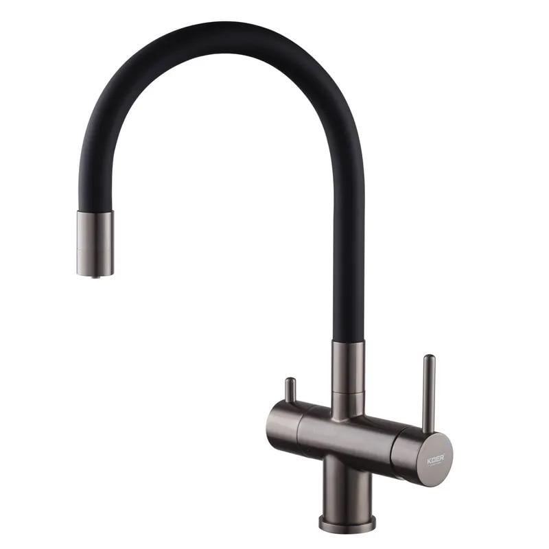 Смеситель для кухни KOER KB-72002-07 с выходом для питьевой воды Черный (KR5003) Смеситель для кухни KOER KB-72002-07 с выходом для питьевой воды Черный (KR5003)