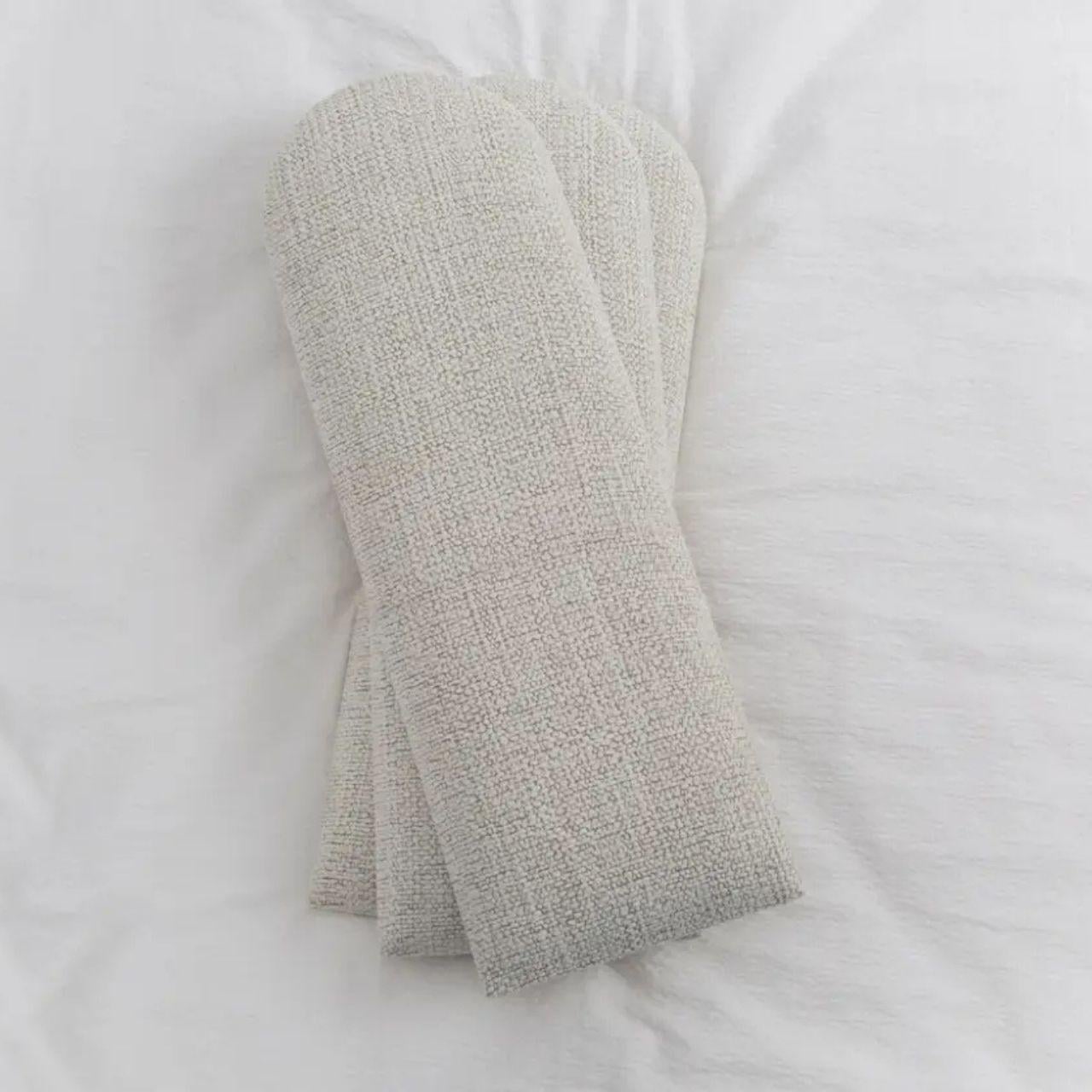 Настенная панель мягкая декоративная BOHO самоклеящаяся прямоугольная с закруглениями лен 20x50x4 см Белый (97024pan)