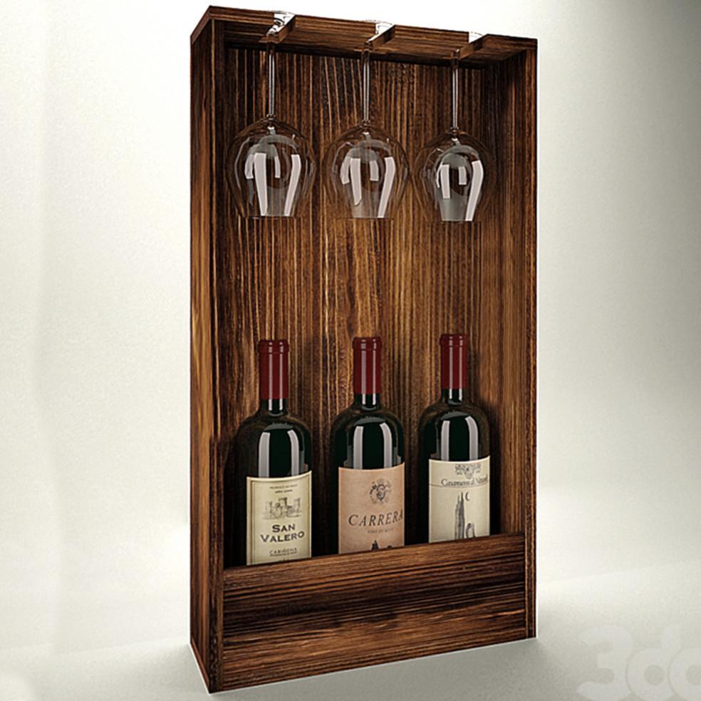 Полка для вина настенная из дерева Микава Корица (ПНК-018333)