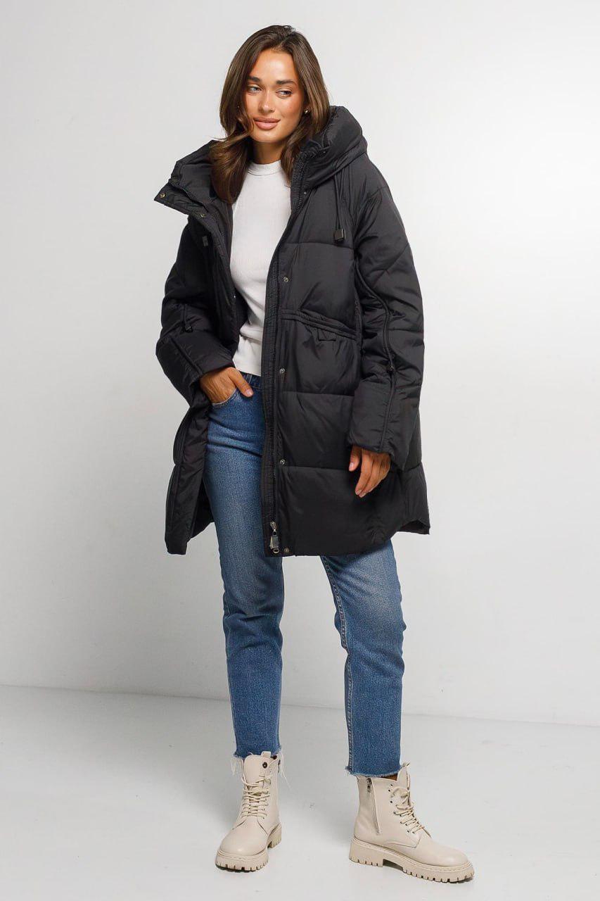 Пуховик-ковдра Автоледі LD-826b р. 42 Чорний