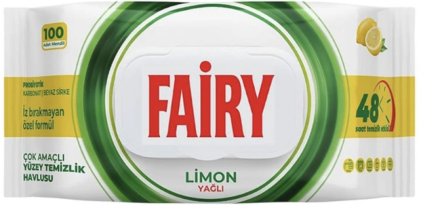 Салфетки от жира и пятен Fairy Power Лимон с активным кислородом/содой/уксусом универсальные 100 шт.