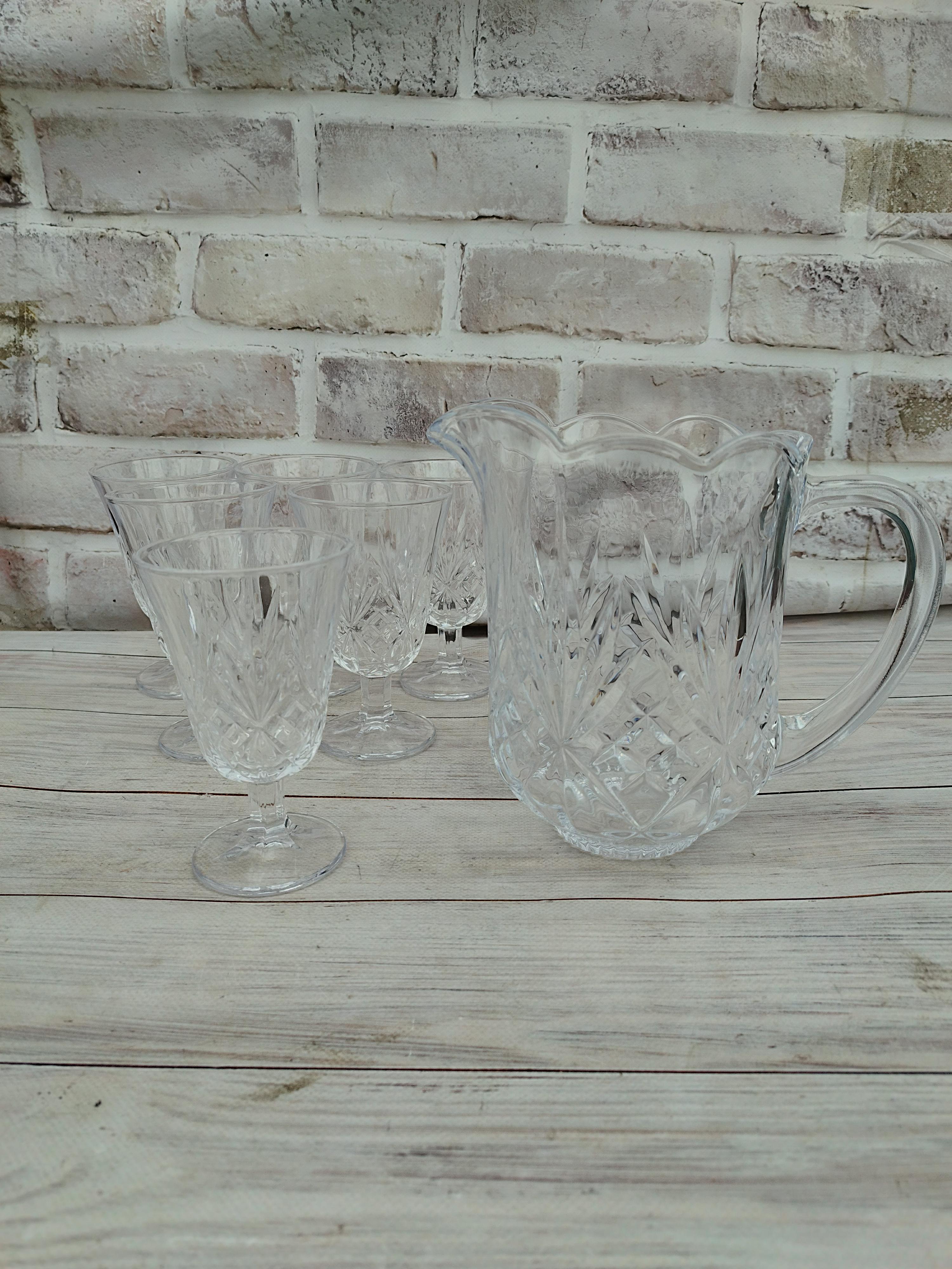 Набор питьевой стеклянный YIWU кувшин и 6 бокалов 1,3 л/220 мл Прозрачный (HP-19-38)