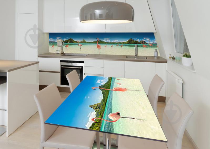 Наклейка 3Д виниловая на стол Zatarga «Розовый фламинго» 600х1200 мм (Z182518st)