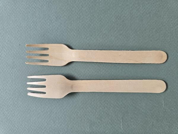 Вилки салатные одноразовые деревянные 14 см 100 шт. (00000000146)