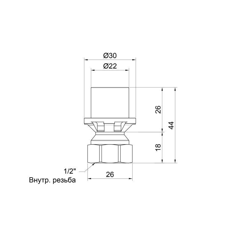 Перехідник прес Icma №401 20х1/2" ВР (FRRS00007152) - фото 2