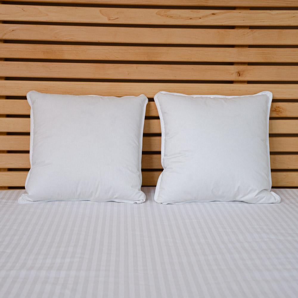 Подушка пухова преміум якості YouStar сатин пружна 40x40 см Білий (psat-40x40-p50-white) - фото 3