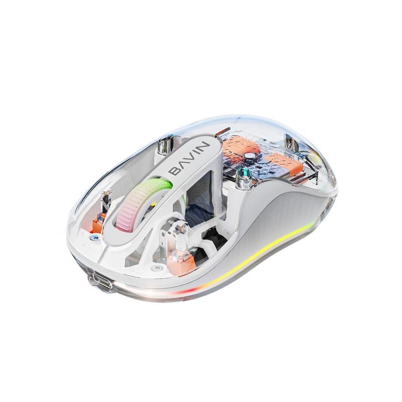 Мышь аккумуляторная BAVIN GK-992 RGB Wireless 2,4G Plug-and-play DPI Bluetooth 5.1 White (GK-992-WH)