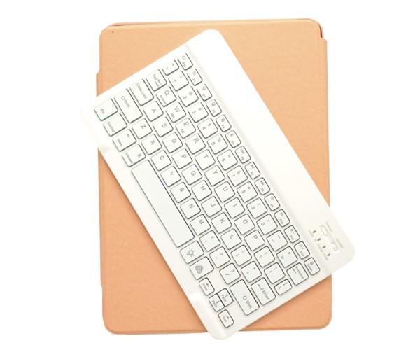 Чохол із Bluetooth-клавіатурою Glass Magnet Flip Cover 360 для Xiaomi Pad 6S Pro з RGB підсвідкою та Bluetooth-мишкою Рожевий