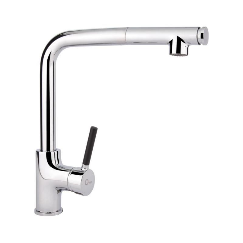 Смеситель для кухни с выдвижным изливом Q-tap Inspai CRM 007F латунь Хром (QTINSCRM007F)