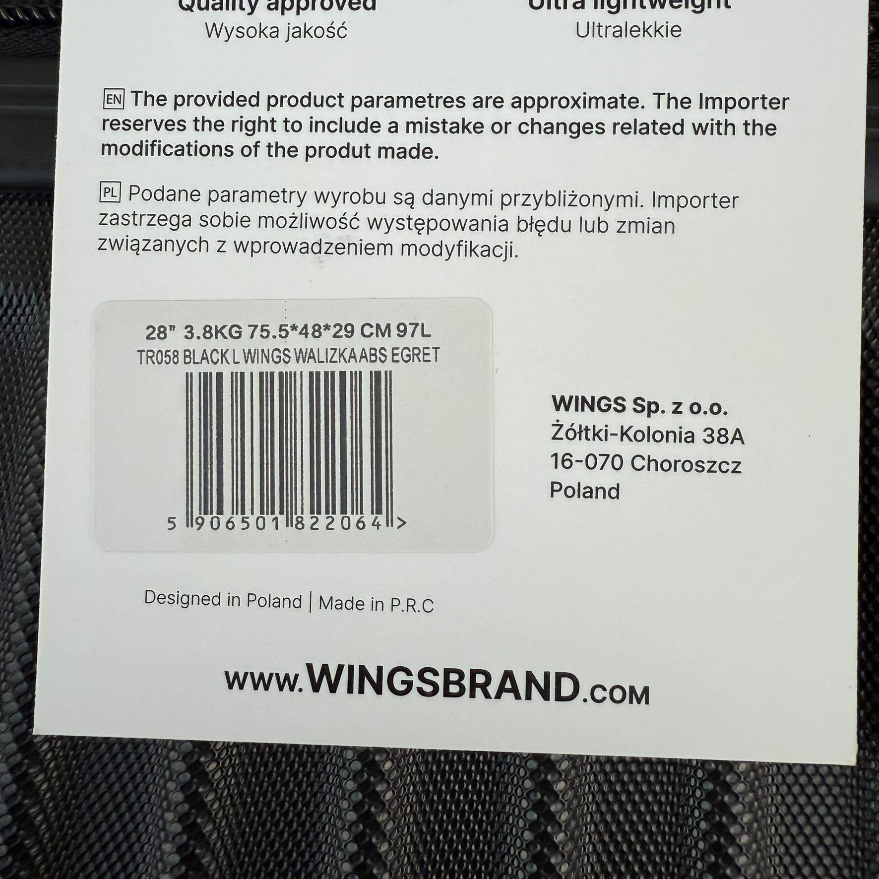 Чемодан Wings TR058 дорожный L Черный (30631210) - фото 8