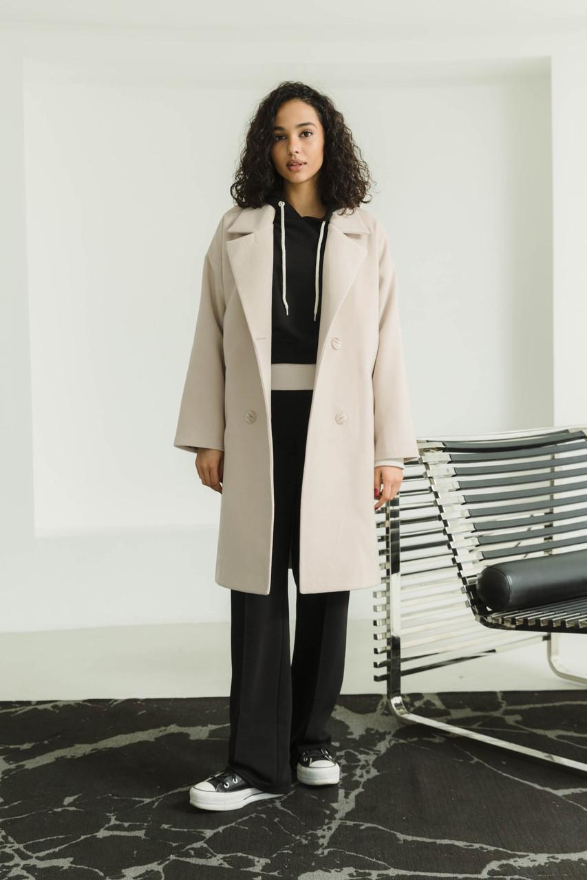 Пальто женское из кашемира L-XL Бежевый (2737858098) - фото 4 Пальто женское из кашемира L-XL Бежевый (2737858098) - фото 4