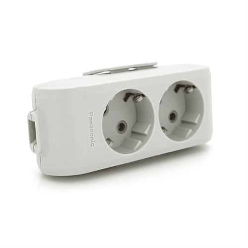 Колодка Panasonic X-tendia с заземлением 2 гнезда с защитными шторками Серый (28686763) Колодка Panasonic X-tendia с заземлением 2 гнезда с защитными шторками Серый (28686763)