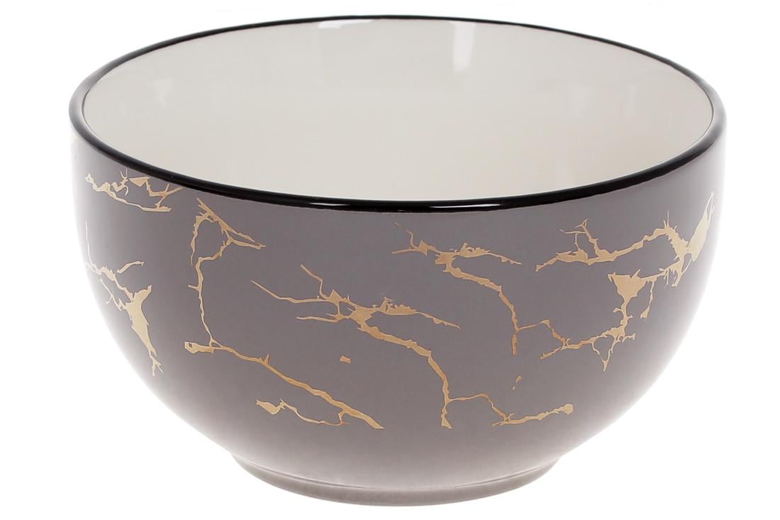 Пиала фарфоровая Marble 700 мл Gray (2315139599)