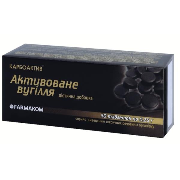 Уголь активированный Farmakom Карбоактив фольга 50 таб. (000027569)