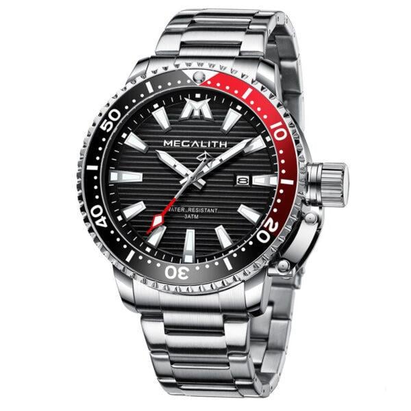 Часы наручные мужские MegaLith 8214M/Stainless Steel Band Black (2595136850)
