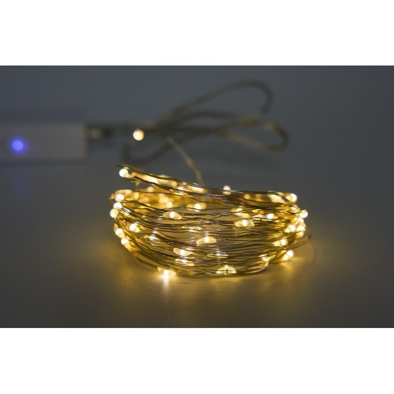 Гирлянда нить с павер банком 5 м 50LED теплый белый IP20 (720551)