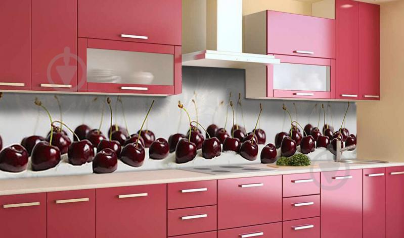 Наклейка виниловая кухонный фартук  Zatarga  "Спелые вишни"  600х2500 мм