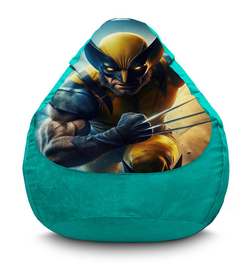 Кресло-мешок iPuff Wolverine Character Marvel флок XL 80x110 см Бирюзовый (113966) Кресло-мешок iPuff Wolverine Character Marvel флок XL 80x110 см Бирюзовый (113966)