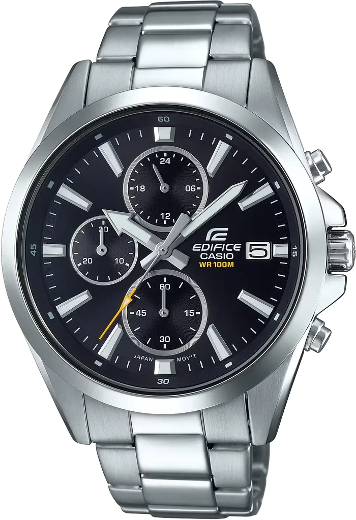 Наручные часы мужские Casio Edifice EFV-560D-1AVUEF со стальным корпусом/водозащитой 100 м Черный (3100234240)