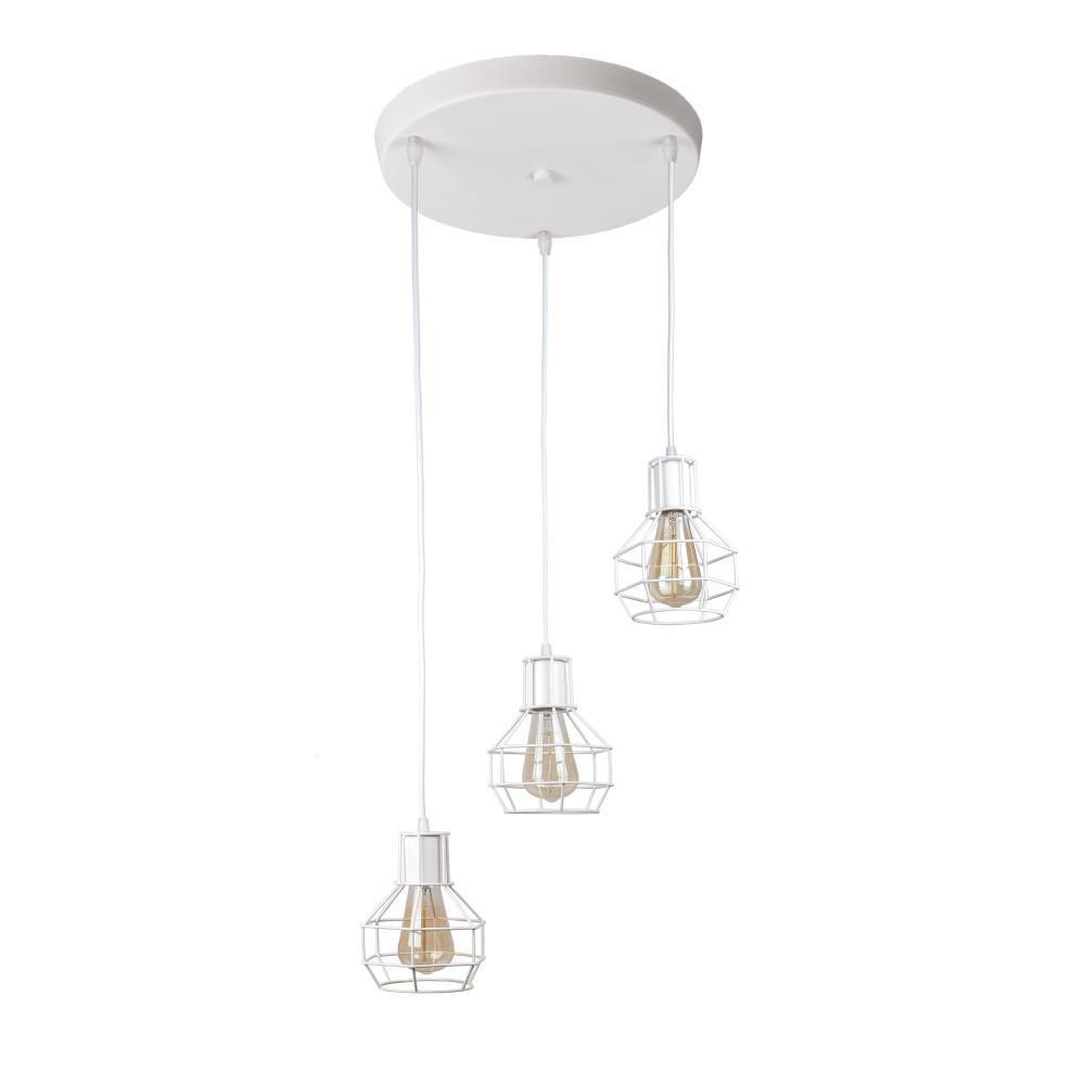 Подвесной светильник Levistella 756PR1618F-3 300 с тремя металлическими фигурными плафонами Белый (1887929070)