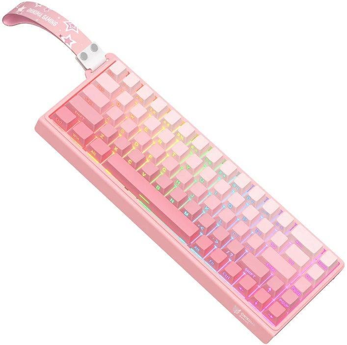 Клавиатура игровая для ПК Onikuma G-96 с RGB подсветкой беспроводная Розовый (89377)