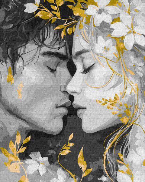 Картина по номерам Ideyka Взгляд губами с красками металлик extra 40x50 см (Id-KHO8538)