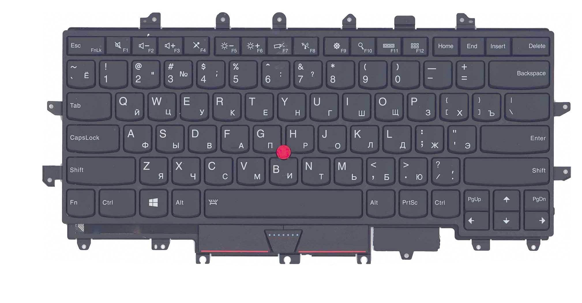 Клавиатура для ноутбука Lenovo ThinkPad X1 с подсветкой Light с указателем Point Stick крепления Fastening Black Frame Black