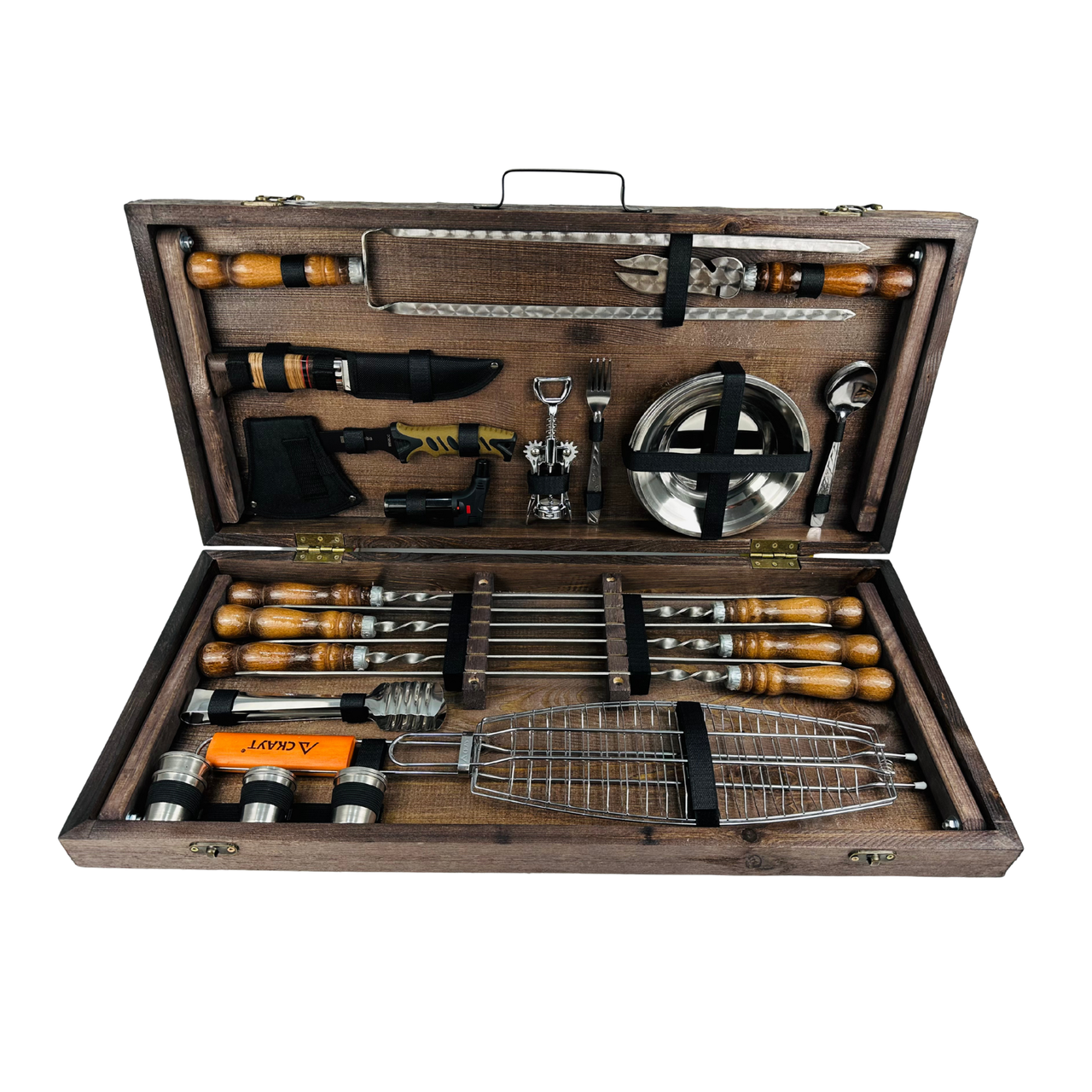 Набір шампурів у кейсі-столі Grill Master №2 у дерев'яному кейсі