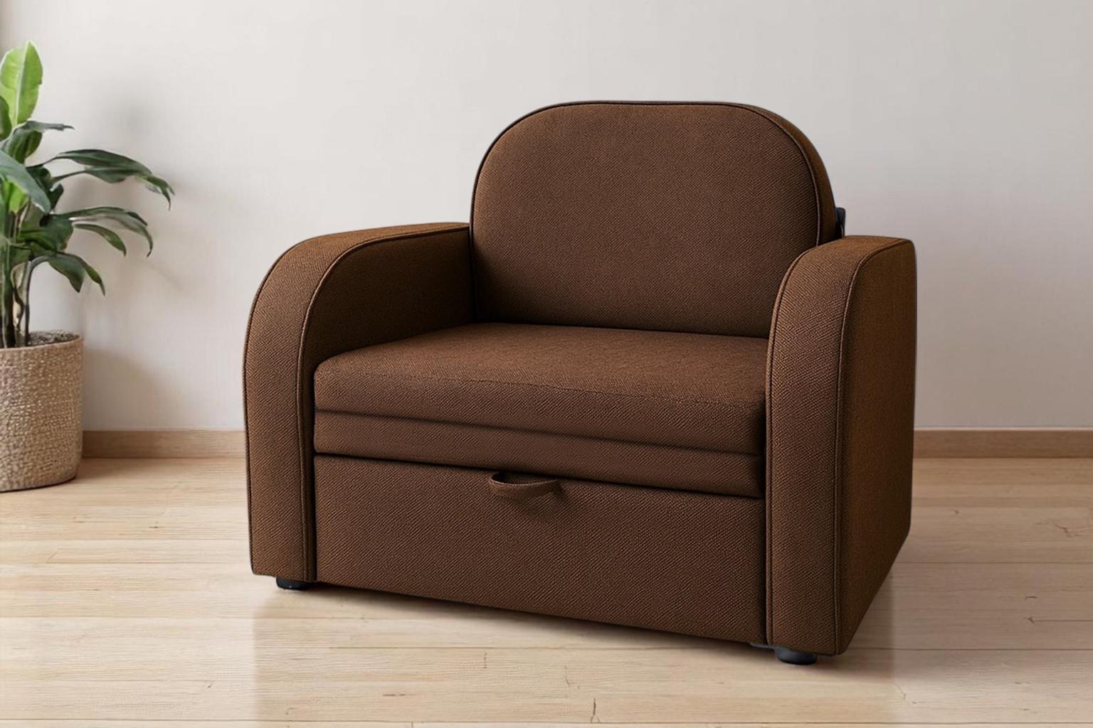 Диван-кресло мягкий раскладной Tobi Sho Дрим рогожка Bahama 1140х850х730 мм 45/Коричневый