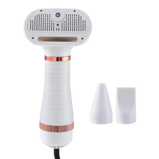 Фен-гребешок с отпаривателем для шерсти домашних животных 2в1 Белый (wh029)