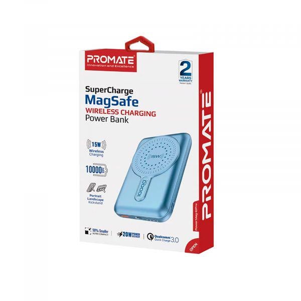 Повербанк Promate PowerMag-10Pro 10000 mAh 20W Blue (powermag-10pro.blue) - фото 7 Повербанк Promate PowerMag-10Pro 10000 mAh 20W Blue (powermag-10pro.blue) - фото 7