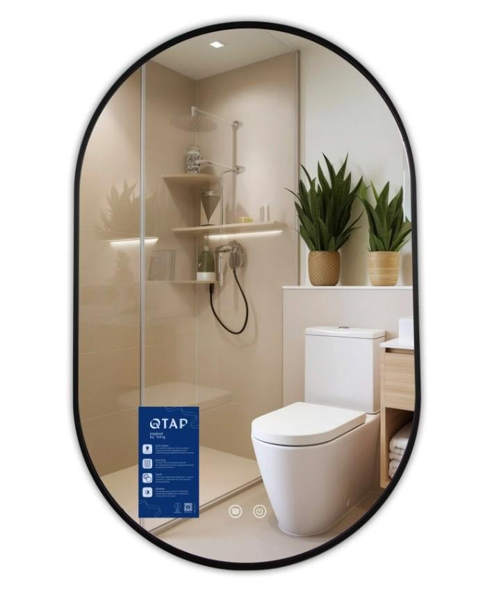 Зеркало овальное Qtap Scorpio SC1 500x800 мм с LED-подсветкой Touch (QTSC500800)