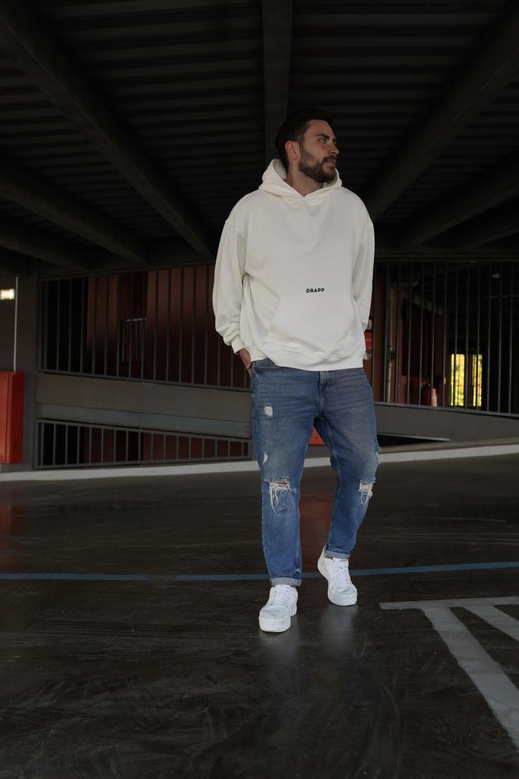 Худі оверсайз 78-503 з ДТФ-принтом XL Білий (36431) - фото 4 Худі оверсайз 78-503 з ДТФ-принтом XL Білий (36431) - фото 4