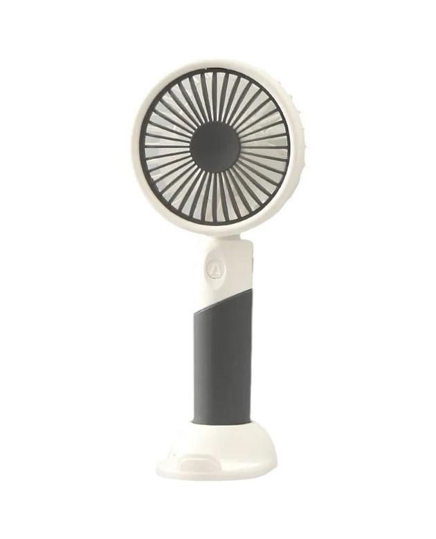 Вентилятор ручний Mini Fan ZB100 акумуляторний з підставкою для телефону Сірий з білим (73833fa7) - фото 1