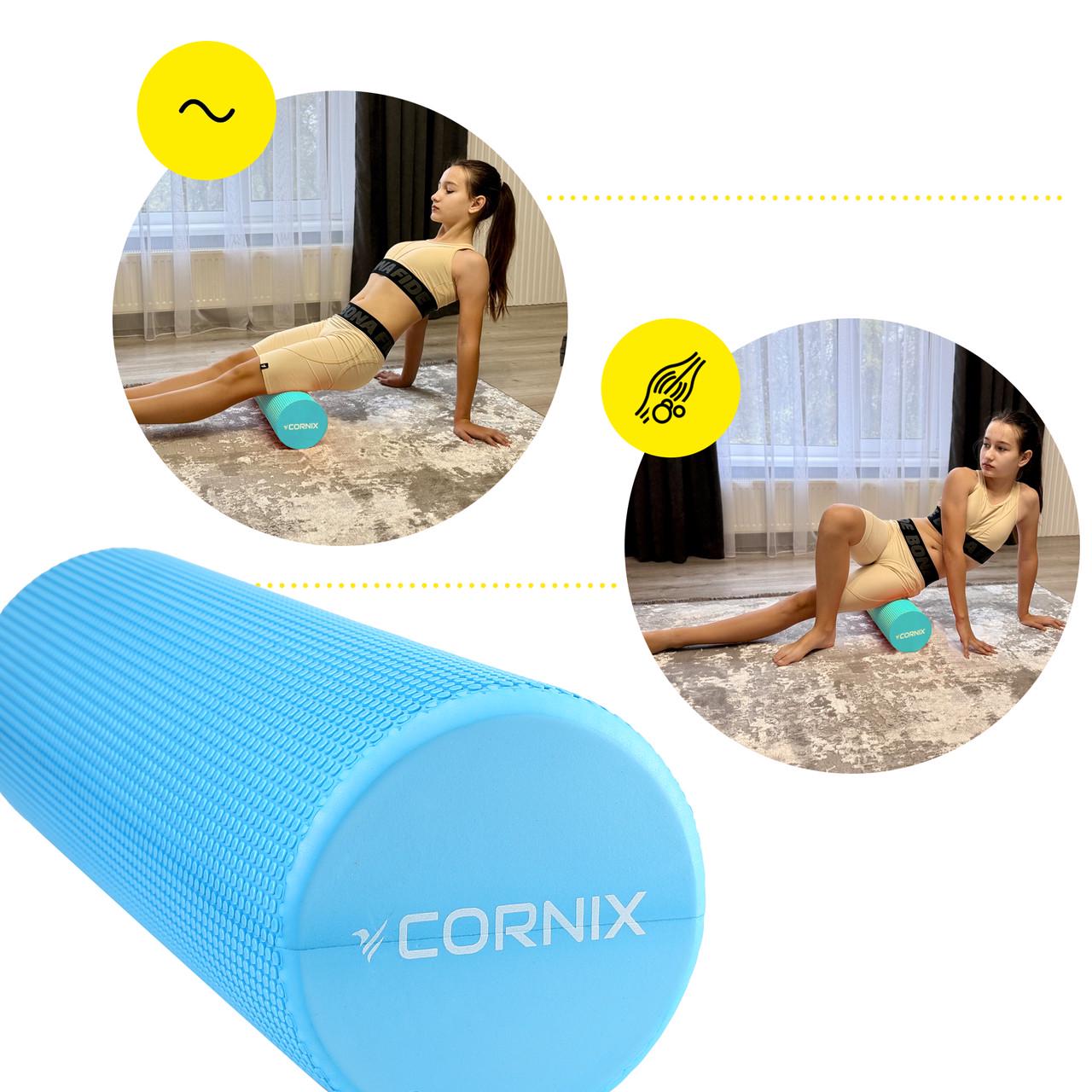 Масажний ролик Cornix EVA+ 45х15 см Blue (XR-0306) - фото 5 Масажний ролик Cornix EVA+ 45х15 см Blue (XR-0306) - фото 5