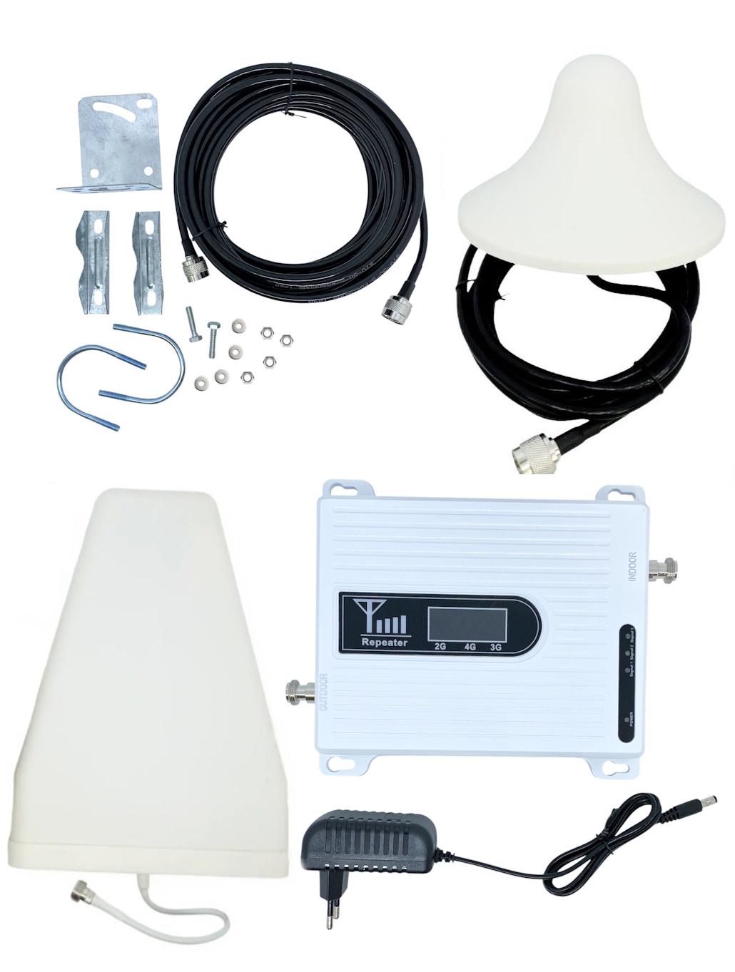 Підсилювач мобільного зв'язку інтернету GSM ретранслятор GSM ретранслятор повний комплект антена 9 Дбі 900\1800\2100 МГц