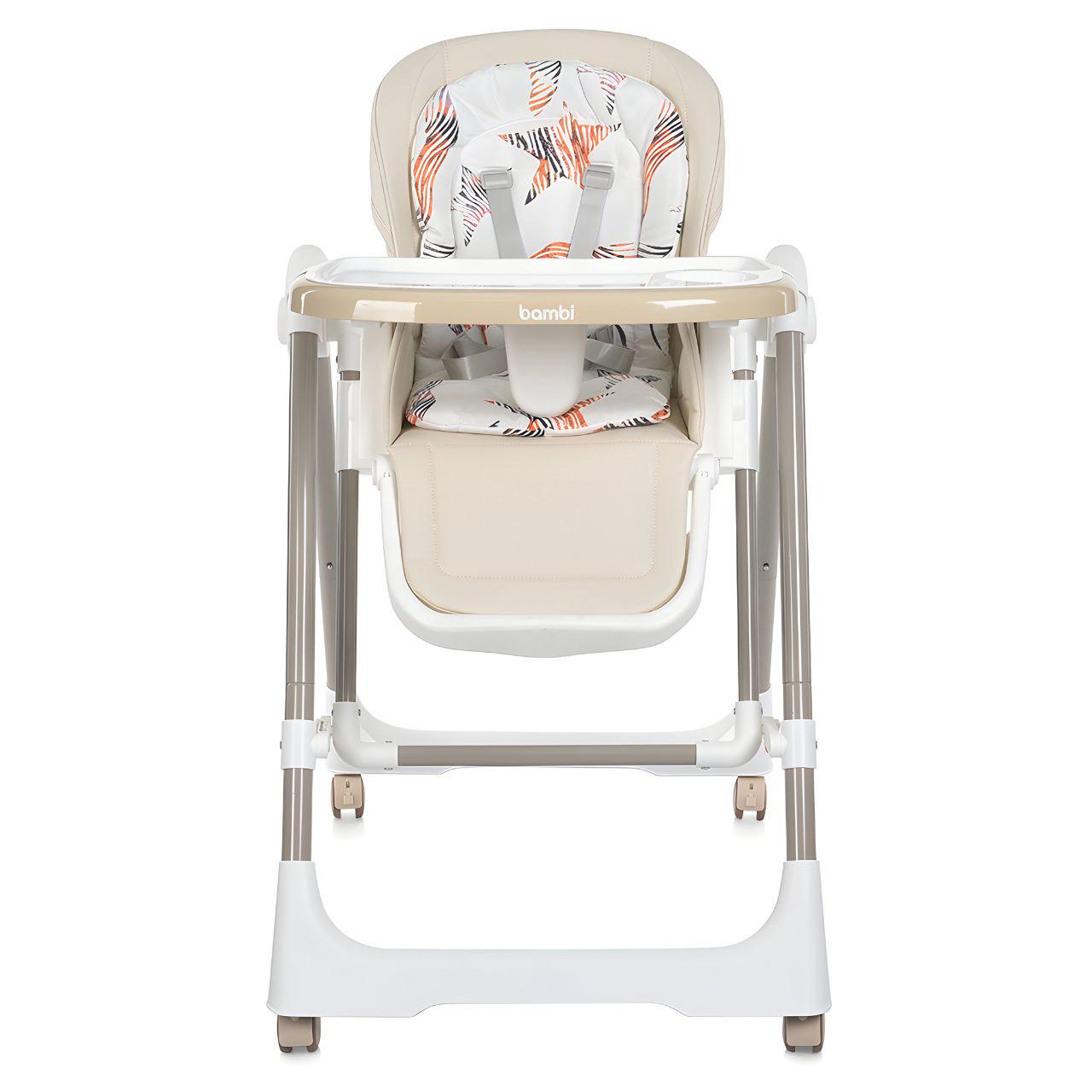 Стульчик для кормления Bambi M 5897 с функцией ручной укачивания Beige (23900590) - фото 5