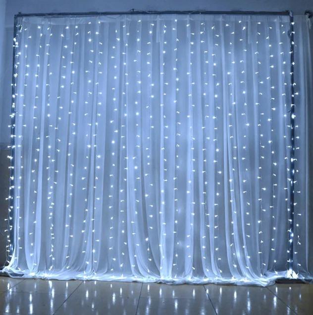 Гірлянда-штора Водоспад 3х2,6 м 360 LED лампочок біле світло (328401)